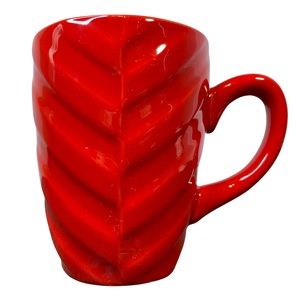 Daily Chef Chevron Stripe Coffee Mug Red Textured